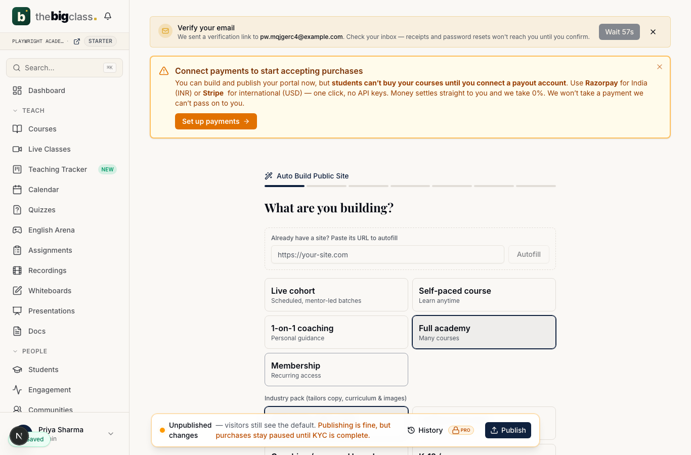 AI Auto-Build — 7 questions to a full site